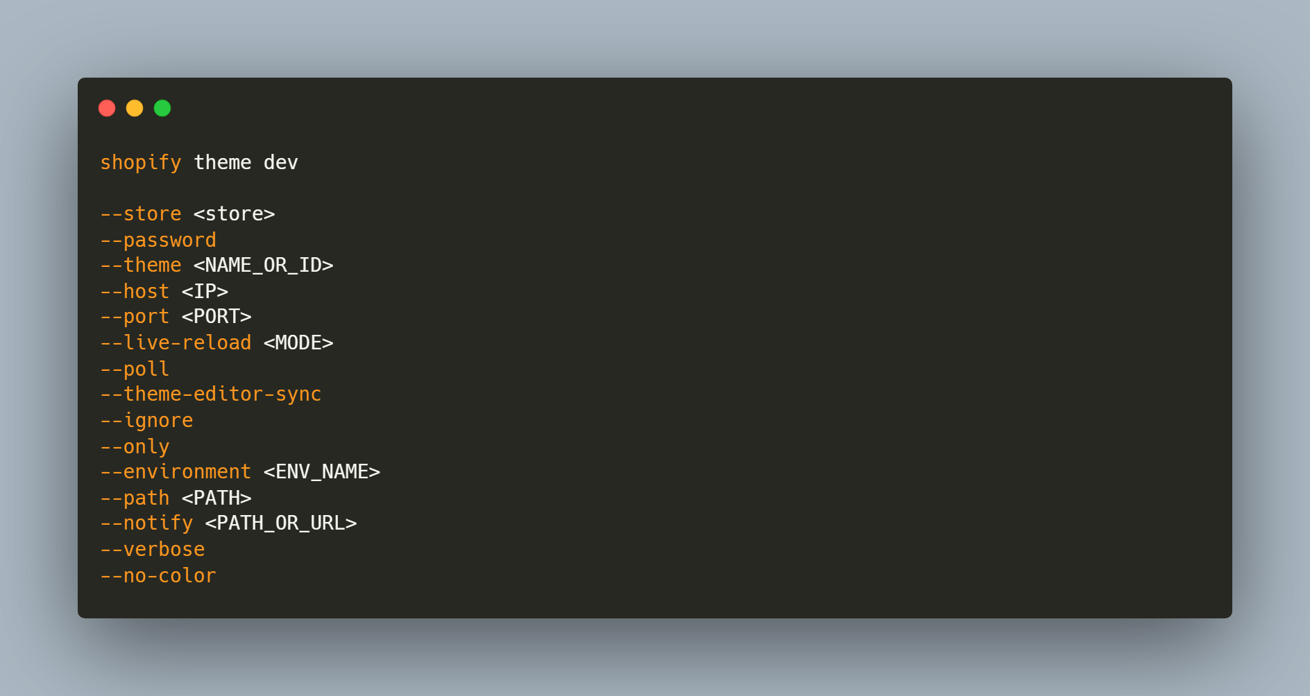 shopify theme dev